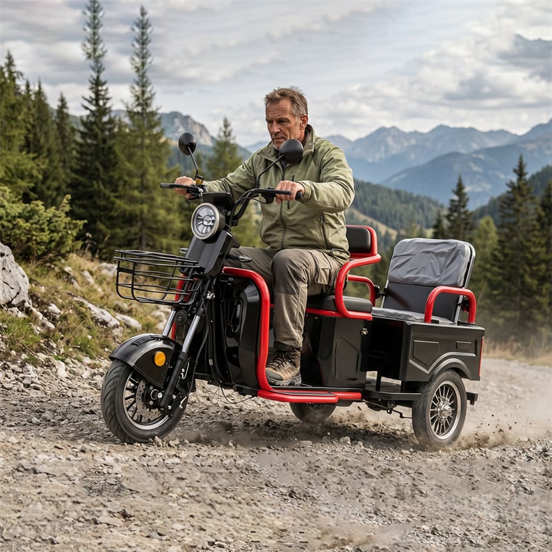 L7 1200W 3 Wheel Electric Trike with Cargo Basket EEC Approved