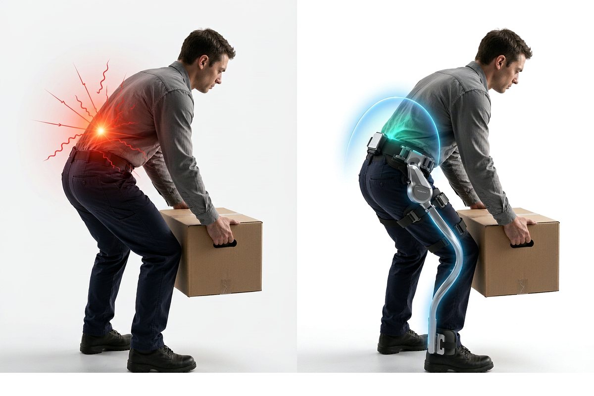 Lumbar load comparison with and without the REUDYN Hip X26